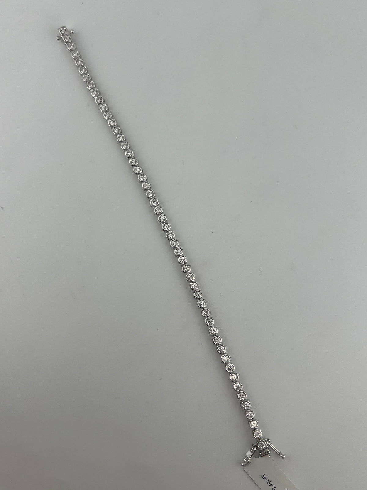 2.5 Carat Round Bezel Tennis Bracelet, 14K White Gold, Lab Diamond - Image 2