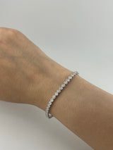 2.5 Carat Round Bezel Tennis Bracelet, 14K White Gold, Lab Diamond - Image 3