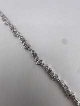 7.5 Carat Multi-Shape Bezel Tennis Bracelet, 14K White Gold, Lab Diamond - Image 3