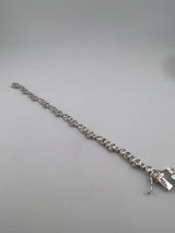 7.5 Carat Multi-Shape Bezel Tennis Bracelet, 14K White Gold, Lab Diamond - Image 2