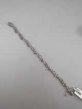 7.5 Carat Multi-Shape Bezel Tennis Bracelet, 14K White Gold, Lab Diamond - Image 5
