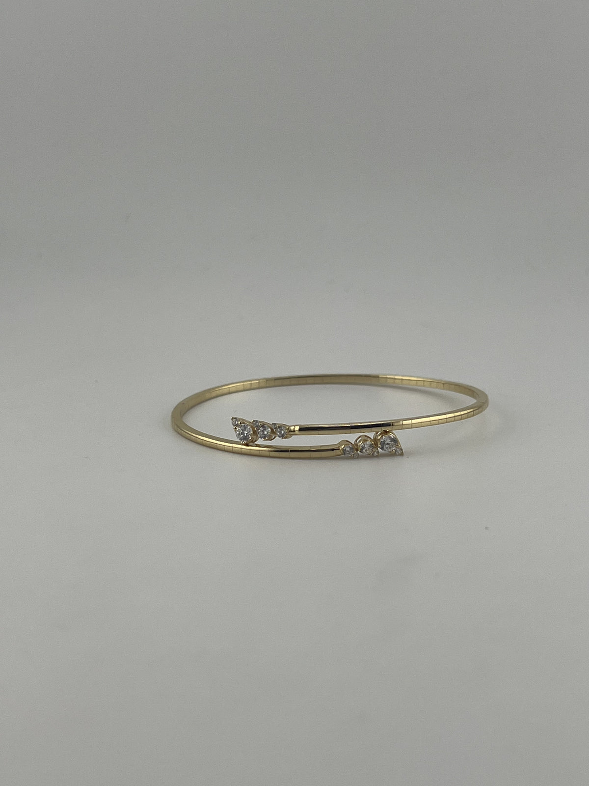 Elegant Luxe Pear-Cut CZ Open Bangle - Image 2