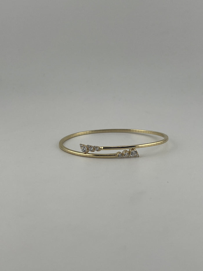 Elegant Luxe Pear-Cut CZ Open Bangle