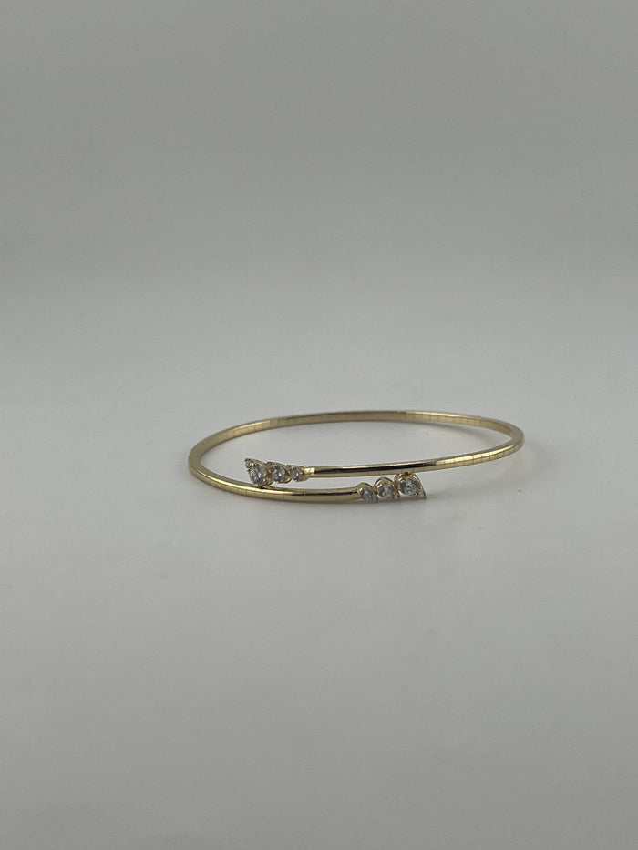 Elegant Luxe Pear-Cut CZ Open Bangle