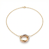 18K Gold Three-Tone Ring Necklace - Image 1