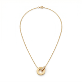 18K Gold S&L Interlocking Rings Necklace - Image 1