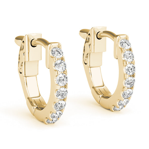Diamond Row Hoop Earrings - Image 1