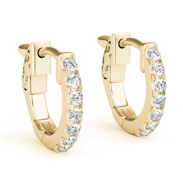 Diamond Row Hoop Earrings