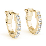 Diamond Row Hoop Earrings - Image 1