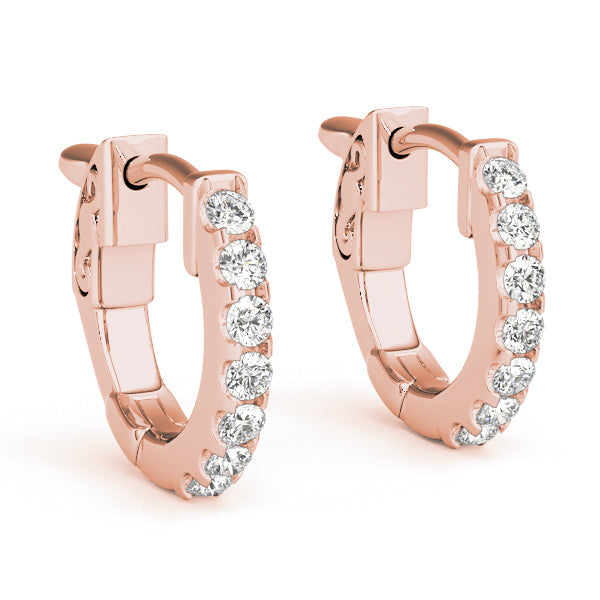 Diamond Row Hoop Earrings