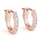 Diamond Row Hoop Earrings - Image 2