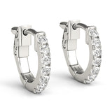 Diamond Row Hoop Earrings - Image 3