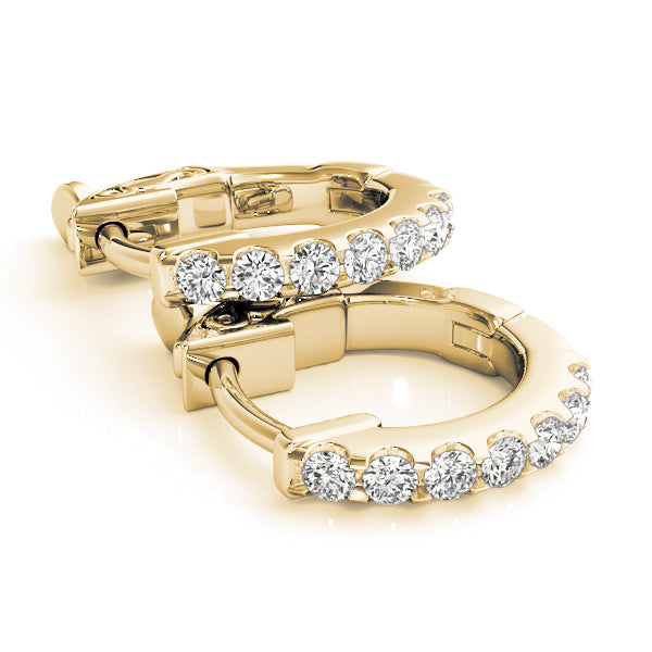 Diamond Row Hoop Earrings