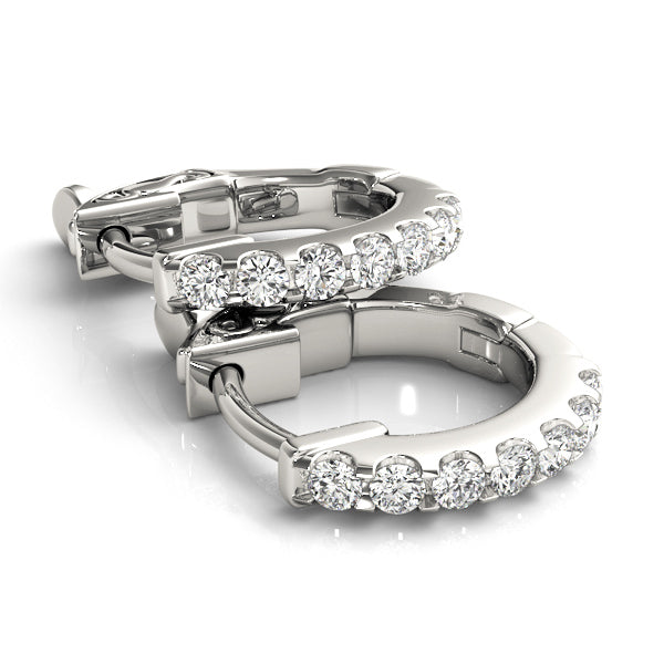 Diamond Row Hoop Earrings