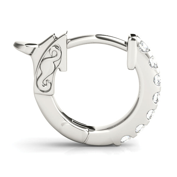Diamond Row Hoop Earrings - Image 9