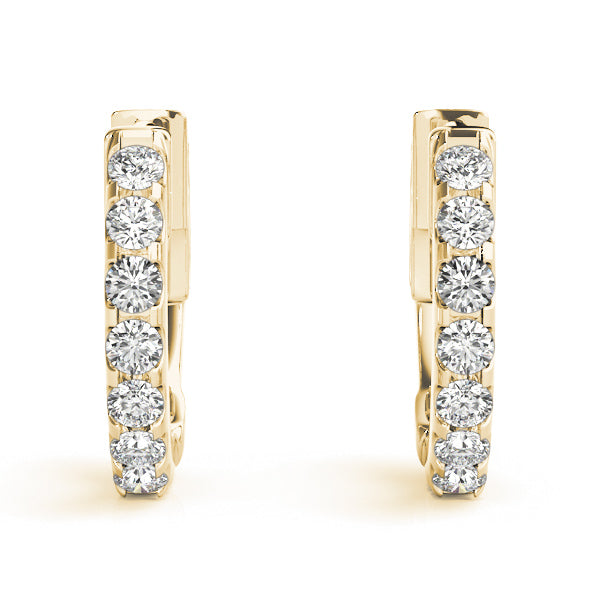 Diamond Row Hoop Earrings