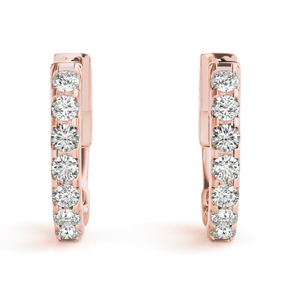 Diamond Row Hoop Earrings