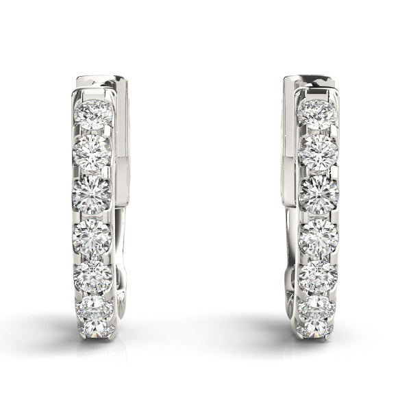 Diamond Row Hoop Earrings