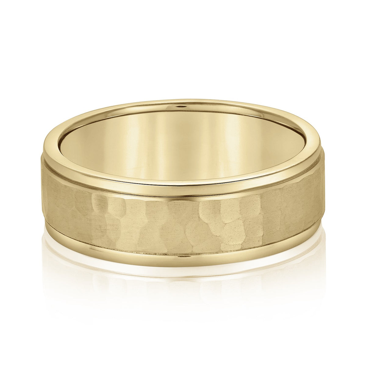 Satin-Finish Beveled Men's Wedding Band 5mm - Image 1