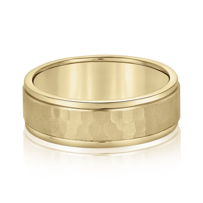 Satin-Finish Beveled Men's Wedding Band 6mm
