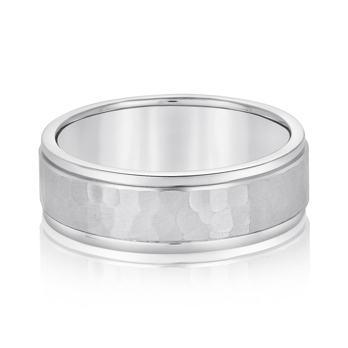 Satin-Finish Beveled Men's Wedding Band 5mm - Image 2