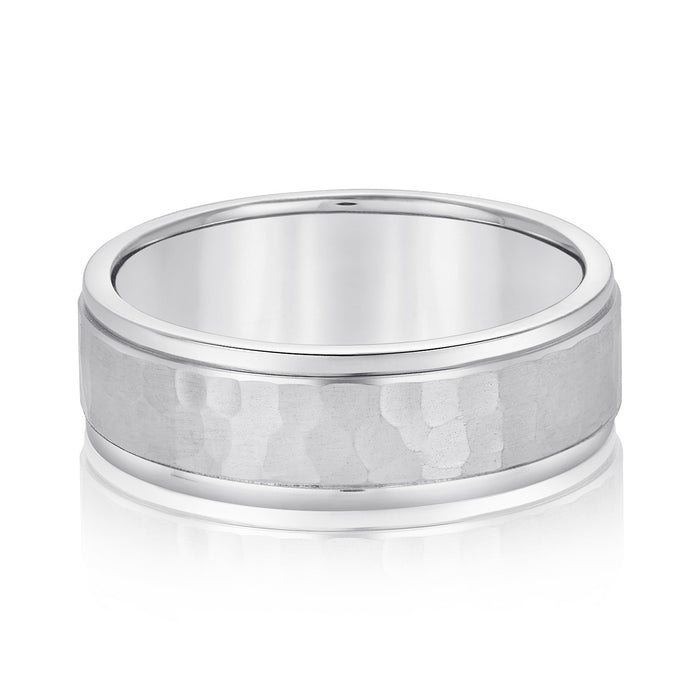 Satin-Finish Beveled Men's Wedding Band 6mm