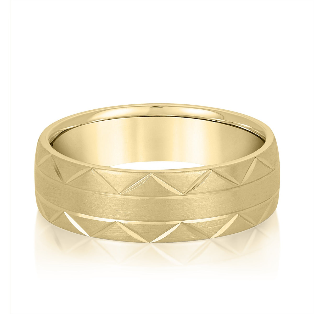 Faceted Groove Men's Band 5mm - Image 2