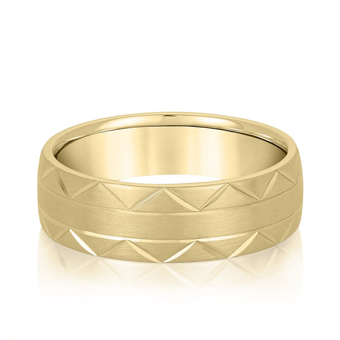 Faceted Groove Men's Band 6mm