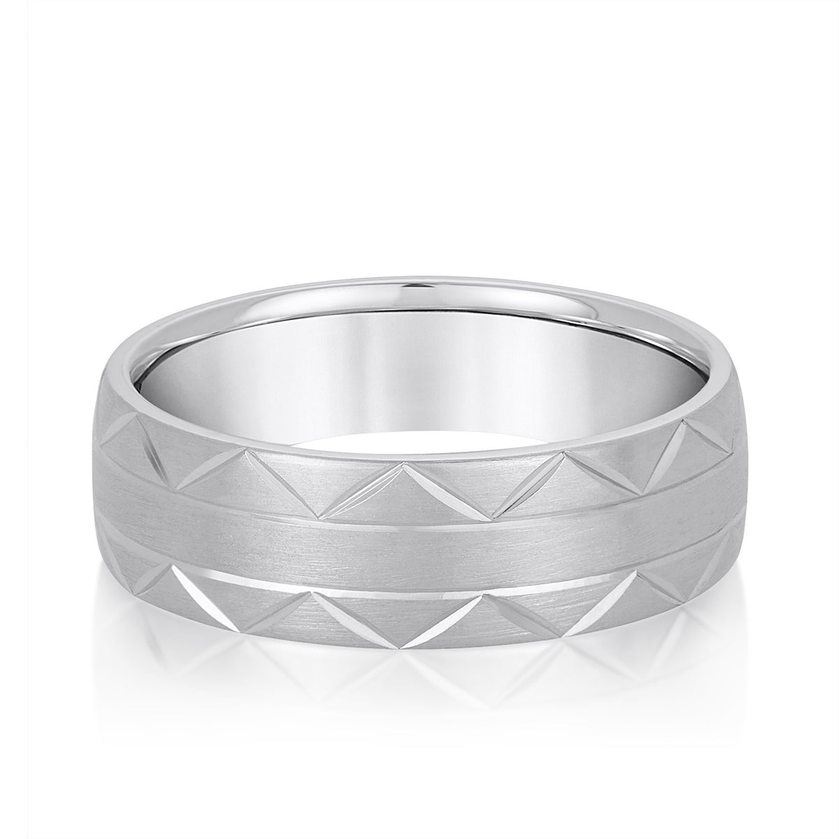 Faceted Groove Men's Band 5mm - Image 3