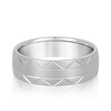 Faceted Groove Men's Band 5mm - Image 3