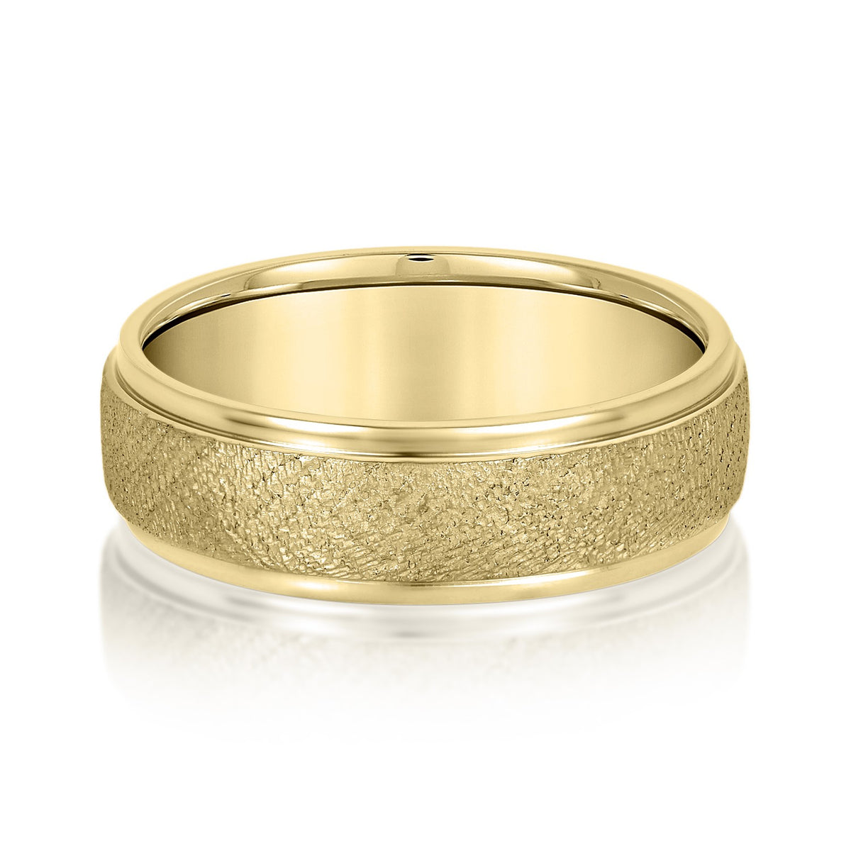 Satin-Finish Men's Wedding Band with Center Groove 5mm - Image 1