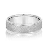 Satin-Finish Men's Wedding Band with Center Groove 5mm - Image 2