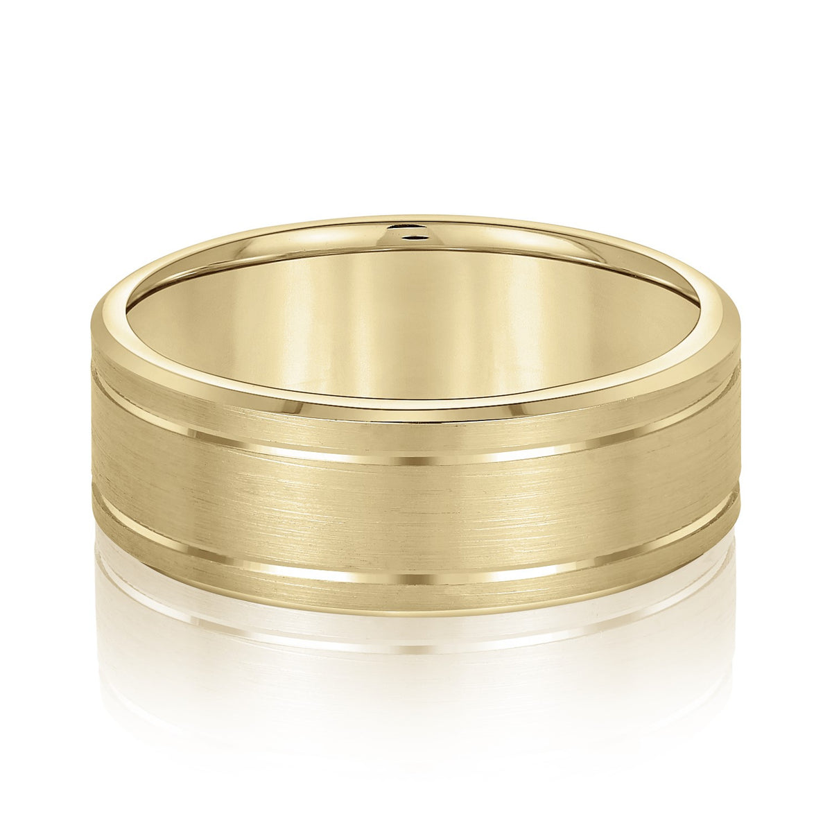 Timeless Grooved Men's Wedding Band 5mm - Image 1