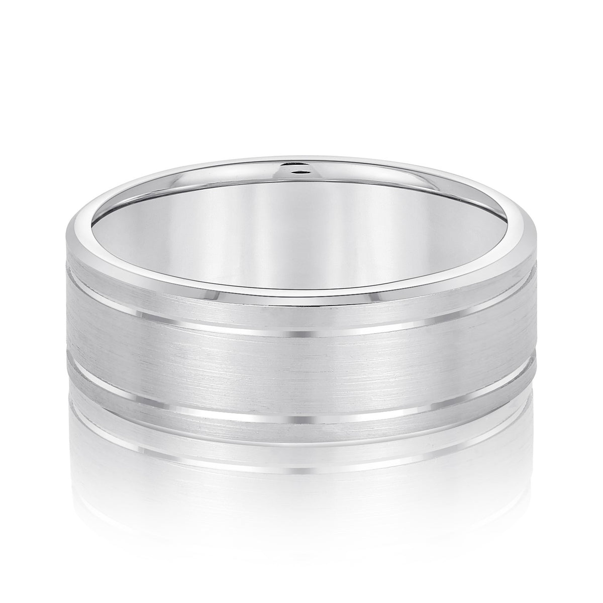 Timeless Grooved Men's Wedding Band 5mm - Image 2