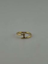 Nail ring, 18k Gold, semi solid with premium zircon stones - Image 3