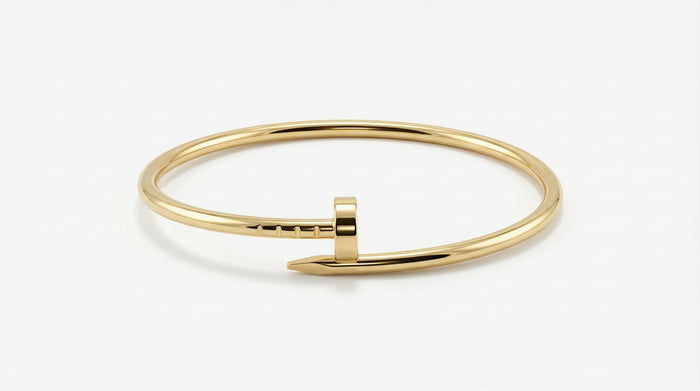 Thin twist nail bracelet, 18k gold