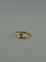 Nail ring, 18k Gold, semi solid with premium zircon stones - Image 2