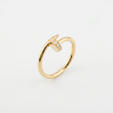 Nail ring, 18k Gold, semi solid with premium zircon stones - Image 1
