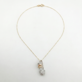 18K Gold Tricolor Safety Pin Necklace - Image 1