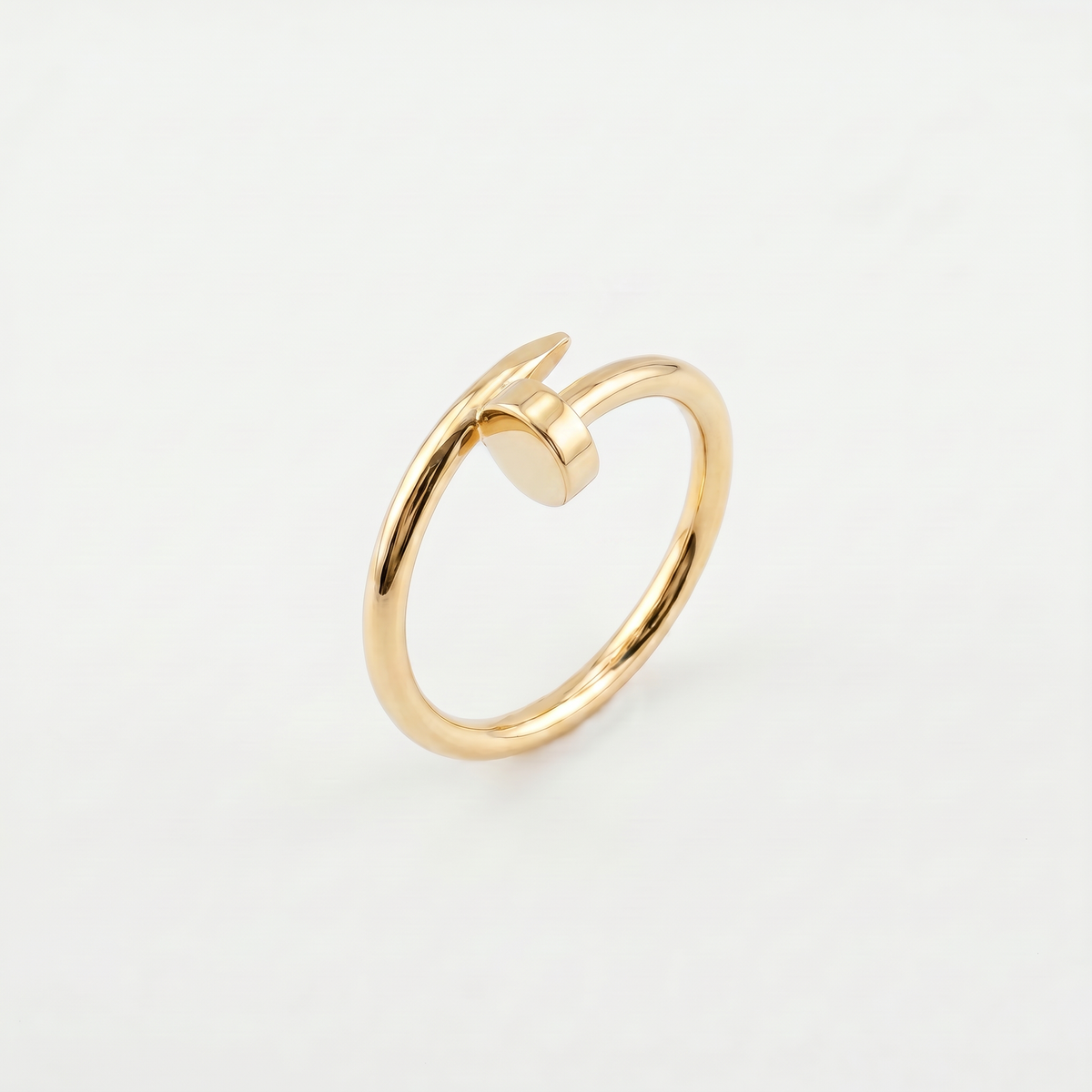 Nail ring, 18k Gold, semi solid - Image 1