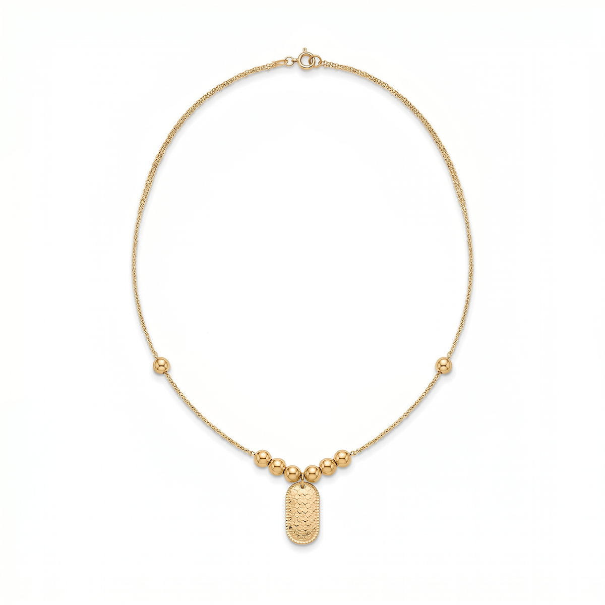 18K Gold Dainty Honeycomb Pendant Necklace - Image 1