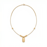 18K Gold Dainty Honeycomb Pendant Necklace - Image 1
